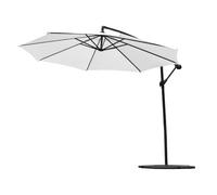 Harrier 3m Cantilever Parasol - Adjustable 3m Outdoor Patio Umbrella, Weather-Resistant Canopy | Optional LED Solar Lights & Bases [5 Colours] (White - LED Lights, Parasol Only)