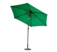 Harrier Crank & Tilt Parasol with LED Lights [2.7m] - Outdoor Garden Patio Umbrella with Optional Waterproof Cover - 6 Colour Options (Dark Green, 1. Parasol Only)