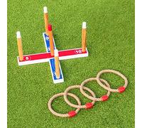 HARRIER Giant Quoits Set - Premium Wooden Garden Ring Toss Game with Rope Rings, Bright Scoring Markers & Carry Bag - Traditional Outdoor Fun for All Ages