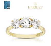 Harriet 14ct Yellow Gold Round Trilogy 1.50ct Lab Grown Diamond Ring