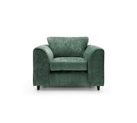 Harriet Crushed Chenille Armchair Chair in Rifle Green Abakus Direct Green One Size