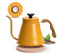 Harriet Gooseneck Kettle, 37oz Pour Over Kettle Stove Top, Stainless Steel Coffee kettle with Thermometer, Tea Kettle with 3-Layer Base, Anti-Hot Handle, for Drip Coffee & Tea