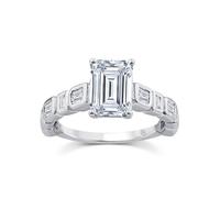 Harriet Platinum Baguette Solitaire Stone Set Shoulders 2.50ct Lab Grown Diamond Ring