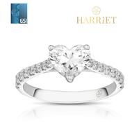 Harriet Platinum Heart Solitaire Stone Set Shoulders 1.50ct Lab Grown Diamond Ring
