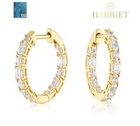 Harriet Sterling Silver & 18ct Yellow Gold Plated Vermeil 1.20ct Lab-Grown Diamond Hoop Earrings