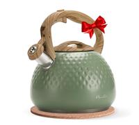 Harriet - Tea Kettle for Stovetop 2.5 Quart with 5 Layers Bottom, Food Grade Stainless Steel Kettles with Heat Resistant Handle, Applicable to Gas, Green