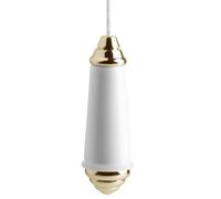 Harrington Marley Ceramic Light Cord Pull | Puller Gold/Brass Finish White Porcelain | Traditional Victorian Style Blind Bathroom Weight