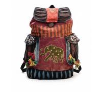 Harrington Marley Indie Elephant Cotton Boho Hippy Backpack - Handmade Patchwork Festival Bag - Retro 60's Style Rucksack for Beach, Travel & Peace Vibes