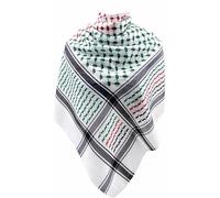 Harrington Marley Palestinian Style Keffiyeh Shemagh Scarf, Arab Yashmagh, Flag Colours (Red, Green, Black), Lightweight Polyester Desert Head Wrap and Bandana