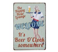 Harrington Marley Retro Style Metal Sign, Wall Plaque, Beer Tin Sign Funny Happy Hour Cheers Mens Gift Plaque Vintage Bar Kitchen Pub