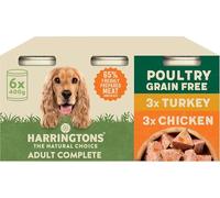 Harringtons Complete Wet Can Grain Free Hypoallergenic Adult Dog Food Poultry Pack 6x400g - Chicken & Turkey - Made with All Natural Ingredients