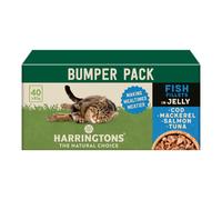 Harringtons Complete Wet Pouch Grain Free Hypoallergenic Adult Cat Food Fish in Jelly 40x85g - Cod, Mackerel, Salmon & Tuna - Making Mealtimes Meatier