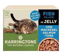 Harringtons Complete Wet Pouch Grain Free Hypoallergenic Adult Cat Food Fish in Jelly Pack 72x85g - Cod, Mackerel, Salmon & Tuna - Making Mealtimes
