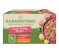 Harringtons Complete Wet Tray Grain Free Hypoallergenic Adult Dog Food Classics Variety Pack 16x400g - Salmon, Beef, chicken & Turkey- Made with All