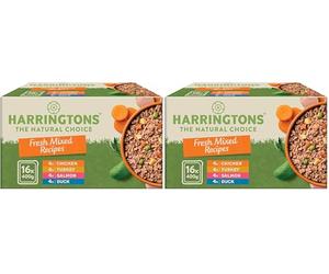 Harringtons Complete Wet Tray Grain Free Hypoallergenic Adult Dog Food Mixed Bumper Pack 16x400g - Chicken, Salmon, Turkey & Duck - Made with All Natural Ingredients, Packaging May Vary (Pack of 2)