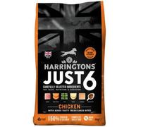 Harringtons Just 6 Complete Grain Free Hypoallergenic Chicken & Veg Dry Adult Dog Food 6kg - With Added Fresh Baked Bites
