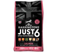 Harringtons Just 6 Complete Grain Free Hypoallergenic Salmon & Veg Dry Adult Dog Food 12kg - With Added Fresh Baked Bites