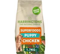 Harringtons Superfoods Puppy Complete Grain Free Hypoallergenic Chicken with Veg Dry Dog Food 1.7kg (Pack of 4) - Made with All Natural Ingredients