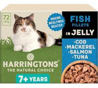 Harringtons Complete Wet Pouch Grain Free Hypoallergenic Senior Cat Food Fish in Jelly Pack 72x85g - Cod, Mackerel, Salmon & Tuna - Making Mealtimes Meatier