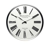 HARRIS & CO. CLOCKMASTERS ( 13 Inch Premium Luxury Wall Clock Roman Design - (Metal Frame & Curved Glass)(Silent Sweep Noiseless Technology) Model Name - Abbey Road
