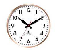 HARRIS & CO. CLOCKMASTERS Rosegold Metal Frame Silent Sweep Noiseless Technology Wall Clock (14 Inch) Model - Coventry Street