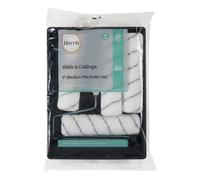 Harris Essentials 9 Inch Walls And Ceilings Roller Set With Tray Frame And 4 Medium Pile Sleeves 120mm
