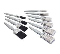 Harris Essentials Walls & Ceilings and Woodwork 10 Pack, 0, 1 x 1.5, 1 x 2 Gloss 1 x 0.5, 1 x 1, 2 x 1.5, 2X 2 Emulsion Paint Brushes