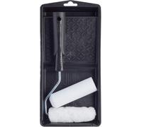 Harris Essentials Mini Roller Set 4 Inch Emulsion & Gloss Roller Sleeves For Walls, Ceilings And Tray & Frame.