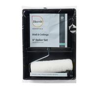 Harris Essentials Paint Roller Set - 9 Inch, 225mm - Roller Frame - Sleeve & Tray - Paint Roller For Emulsion & General Painting