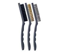 Harris Essentials Wire Brush Set - Pack Of 3 - Nylon - Steel & Brass Brushes For Home - Garden & Workshop Cleaning Wire Brushes