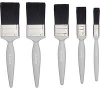 Harris Essentials Woodwork Gloss Paint Brush Set 5 Pack Of 1 X 0.5 Inch, 1 X 1 Inch, 1 X 1.5 Inch & 2 X 2 Inch Woodwork Brush Set.