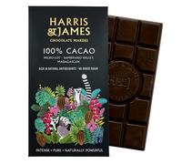 Harris & James 100% Cacao Chocolate Bar. Made From Madagascan Cacao, Naturally Rich In Flavonoids & Antioxidants. Bean To Bar Chocolate Suitable For Vegans.