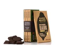 Harris & James 4 x Intense 85% Dark Chocolate Bar Library Pack, Handcrafted Bean To Bar Chocolate In a Gift Box Made From Ecuadorian Cacao (86g x 4 Bars)