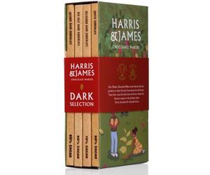 Harris & James Dark Chocolate Bar Library Pack, 4 Flavours of Intense Dark 85%, Delicious Dark 70%, Coffee 60% & Sea Salt 55% (86g Bars)