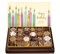 Harris & James Happy Birthday Classic 24 Chocolate Selection Box, Handmade Luxury Chocolates - White, Milk Chocolate & Dark Chocolates. 12 Chocolate Varieties. Birthday Chocolate Gift