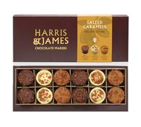 Harris & James Salted Caramels Collection 12 Piece Selection Box. Handmade Luxury Chocolates. White, Milk & Caramelised Chocolate Triple Salted Caramel 180g