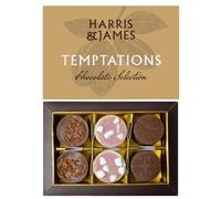 Harris & James Temptations 6 Piece Gift Box. Handmade Luxury Chocolates - Eton Mess, Biscuit Royale and Salted Caramel. Enrobed In Our Bean To Bar Chocolate.