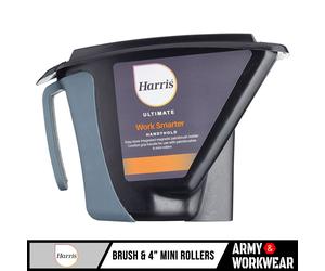 Harris Large Paint Bucket Ultimate Handyhold Jug Pot Cup For Brush & 4" Roller
