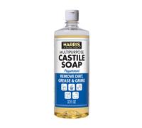 HARRIS Multi-Purpose Pure Castile Soap Made with Olive Coconut and Pine Tree Oil Uses for Face Body Hand Hair Home Dishes and Laundry Peppermint 32 F