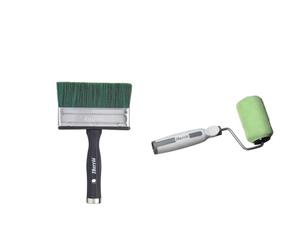Harris Seriously Good Shed & Fence Woodwork Paint Brush, 5" & 102032400 Seriously Good Exterior Woodwork Shed and Fence Roller Frame and Sleeve, 4"
