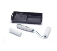 Harris Seriously Good Woodwork Mini Roller Set 4in, Tray, Roller Frame, Gloss Roller Sleeves