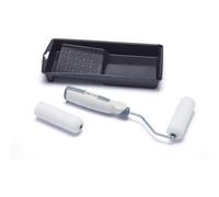 Harris Seriously Good Woodwork Mini Roller Set 4in, Tray, Roller Frame, Gloss Roller Sleeves