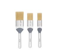 Harris Seriously Good Woodwork Stain & Varnish Paint Brushes, 3 Brush Pack, 1", 1.5", 2", Grey