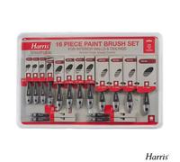 Harris Smoothglide 16 Piece Paint Brush Set Synthetic Filament Paint Brushes With Soft Grip Handles For Emulsion, Gloss & Varnish