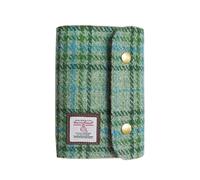 Harris Tweed A7 Notebook Binder,Wool Fabric Refillable A7 Binder,6 Ring Planner with A7 Refill Papers,Pen Loop A7 Size Notebook Journals for Writing (Mint Green)