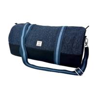 Harris Tweed Barrel Holdall Duffel Bag with Adjustable Strap Perfect for Travel and Gym