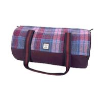 Harris Tweed Barrel Holdall Duffel Bag with Adjustable Strap Perfect for Travel and Gym, Pastel Pink, One Size, Classic