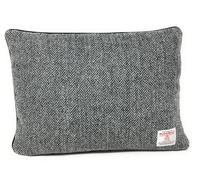 Harris Tweed Black and Grey Herringbone Double Sided Lumbar Cushion Throw Pillow Cover