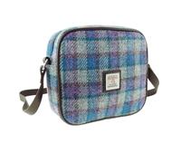 Harris Tweed Blue/Purple Check on Grey Tartan Mini Bag - Premium Scottish Heritage Accessory