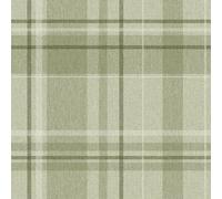 Harris Tweed Check Green Wallpaper - Herringbone Delicate Fabric Effect - Luxury Textured Stylish Feature Wall